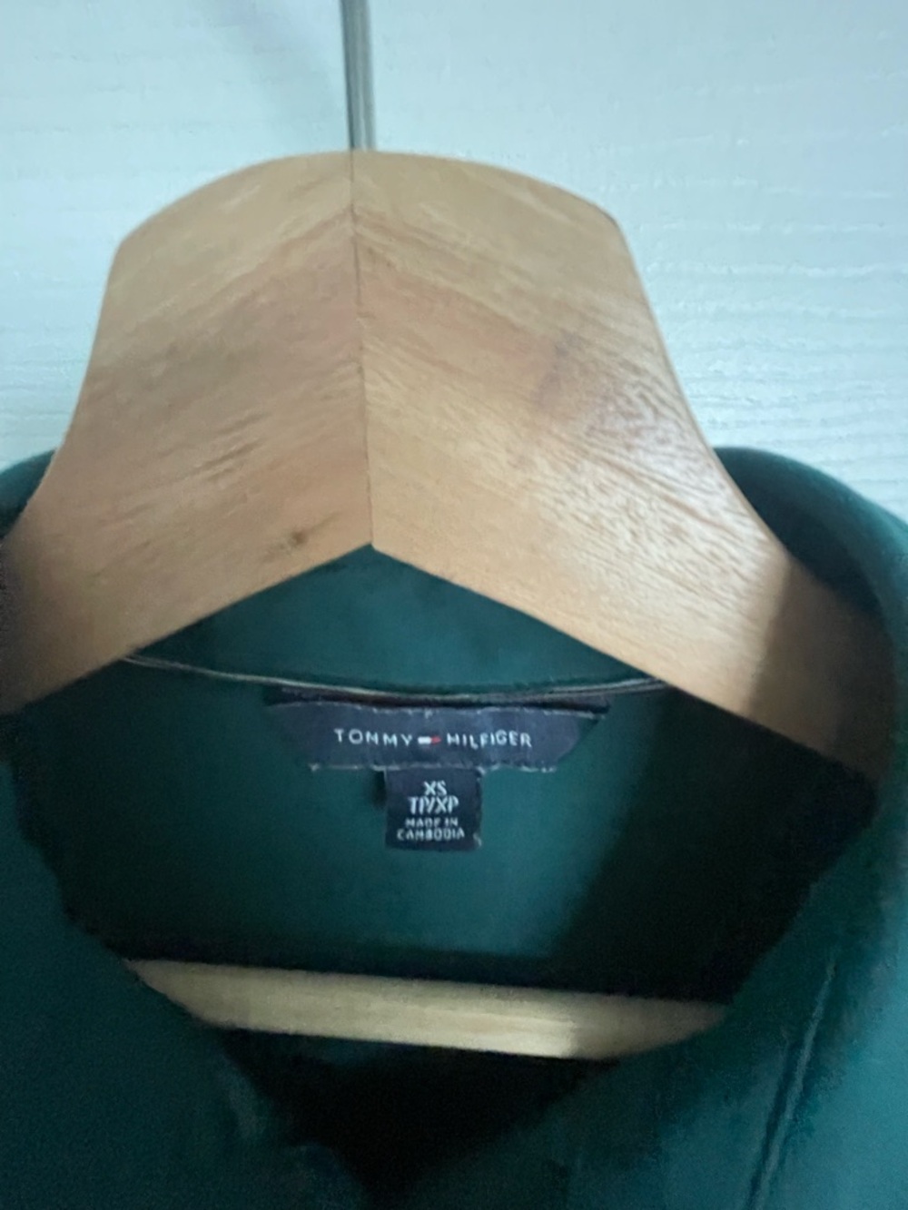Tommy Hilfiger Emerald Green Long-Sleeve Button-Front Shirt Dress - Picture 4 of 4